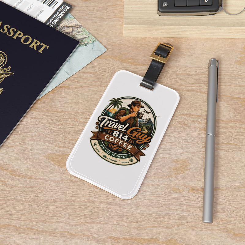 Travel Guy Coffee Luggage Tag — Vintage Explorer Design