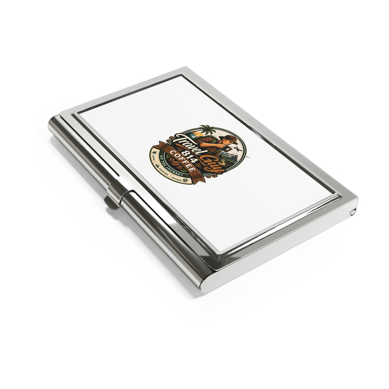 Travel Guy Coffee Metal Business Card Holder — Vintage Traveler Logo